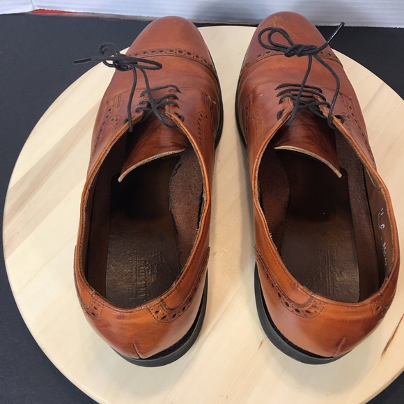 Allen Edmonds Benton 3448 Cap Toe Oxford Shoes Mens 11C Cognac Leather Vibram - Picture 8 of 10